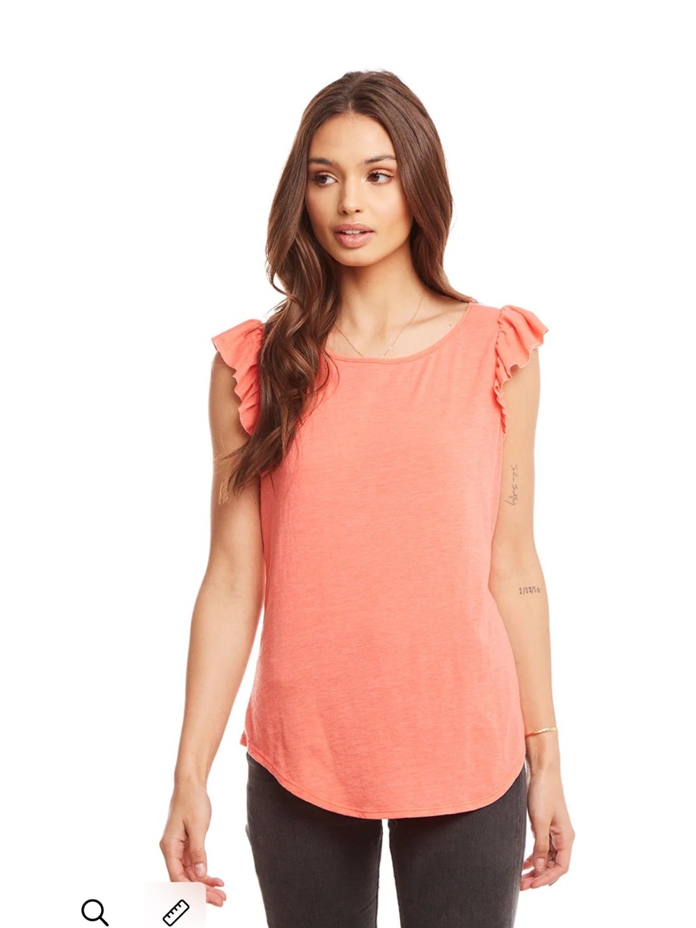 Chaser Women’s Coral Ruffle Sleeve Tank Top